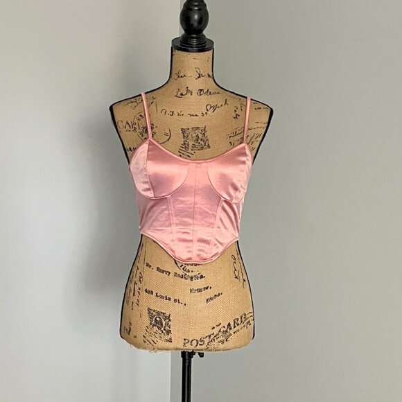 SHEIN Bustier Crop Satin Cami Top Sz XS - Picture 2 of 10